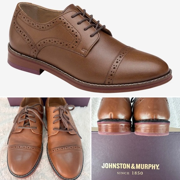 Johnston & Murphy Kids Conard Cap Toe Oxford LIKE NEW - Picture 1 of 8